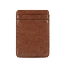 Load image into Gallery viewer, Minimalist vegan leather wallet with multiple compartments, eco-friendly, sleek brown design. Perfect for organizing cards and cash.
