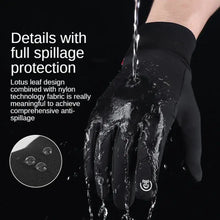 Load image into Gallery viewer, Touch Cold Waterproof Gloves demonstrating spillage protection with water streaming over surface.
