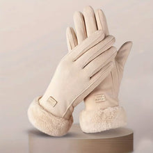 Charger l'image dans la galerie, Cashmere Warm Suede Leather Plush Touch Screen Gloves
