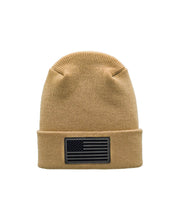 Load image into Gallery viewer, American Flag Beanie - H-Stitch Circular Knit Cuffed Beanie - Patented Design and Made in USA, showcasing quality craftsmanship.
