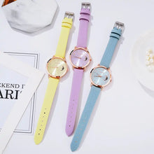 Cargar imagen en el visor de la galería, Moon Bracelet &amp; Watch Set with colorful straps and moon dial, showcasing elegance and modern flair.
