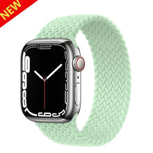 Load image into Gallery viewer, Mint green elastic nylon strap for Apple Watch 44mm, 40mm, 38mm, 42mm, compatible with iWatch Series SE/7/6/5/4/3/2/1.
