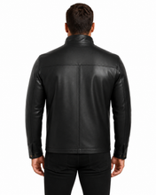 Cargar imagen en el visor de la galería, REED men's lambskin leather jacket with stand-up collar, front zip closure 
