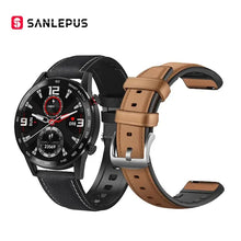 Load image into Gallery viewer, Business Smart Watch with black and brown interchangeable bands, compatible with iOS and Android, featuring a 1.3-inch display.
