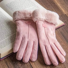 Charger l'image dans la galerie, Cashmere Warm Suede Leather Plush Touch Screen Gloves
