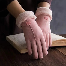 Charger l'image dans la galerie, Cashmere Warm Suede Leather Plush Touch Screen Gloves
