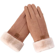 Charger l'image dans la galerie, Cashmere Warm Suede Leather Plush Touch Screen Gloves

