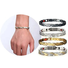 Load image into Gallery viewer, Various styles of Magnetic Therapy Bracelets on display, designed to enhance well-being and vitality through sleek and stylish designs.
