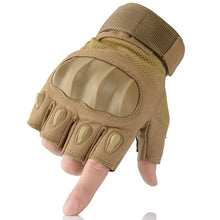 Load image into Gallery viewer, Brown touchscreen motorcycle glove with protective knuckle padding, designed for comfort and control on the road.

