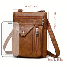 Cargar imagen en el visor de la galería, Women’s Vintage Leather Crossbody Bag
