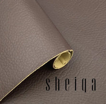 Load image into Gallery viewer, Brown vegan leather repair patch for couches, car seats, and furniture.
