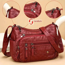 Cargar imagen en el visor de la galería, Fashion Multi Zipper Crossbody Bag, Soft Vegan Leather Shoulder Bag, Women's Multi Pockets Handbag Purse
