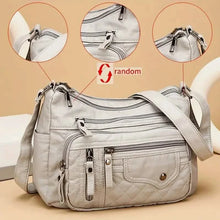 Cargar imagen en el visor de la galería, Fashion Multi Zipper Crossbody Bag, Soft Vegan Leather Shoulder Bag, Women's Multi Pockets Handbag Purse
