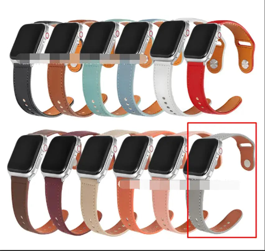 Colorful Swift Leather Straps for FitPro Watch, showcasing various leather designs for style and comfort.