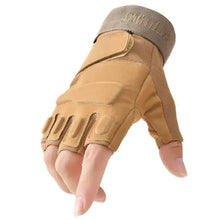Load image into Gallery viewer, Fingerless tactical gloves with anti-slip technology for superior grip and protection. Ideal for workouts and outdoor adventures.
