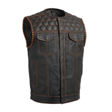 Cargar imagen en el visor de la galería, Hornet Perforated Men's Club Style Leather Vest
