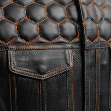 Cargar imagen en el visor de la galería, Hornet Perforated Men's Club Style Leather Vest
