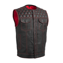Cargar imagen en el visor de la galería, Hornet Perforated Men's Club Style Leather Vest
