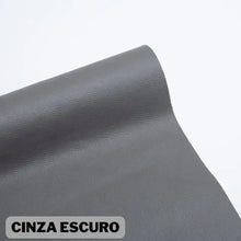 Load image into Gallery viewer, Dark gray vegan leather repair patch for quick renewal of furniture and goods, labeled &#39;Cinza Escuro&#39;.
