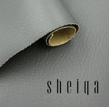 Load image into Gallery viewer, Gray leather sheet with texture detail, perfect for repairing and patching leather furniture. Sheiqa brand.
