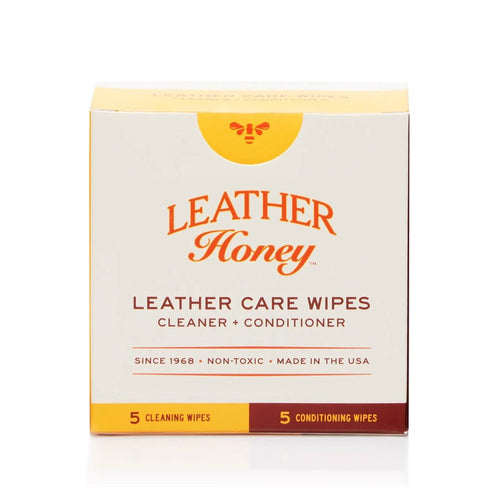 Leather Care Wipes (10 Pack) by Leather Honey - Trusted leather cleaner and conditioner, individually packaged, ideal for on-the-go use.