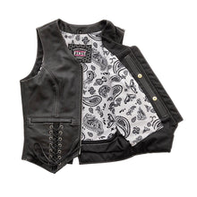Load image into Gallery viewer, Love Lace Women's Motorcycle Leather Vest
