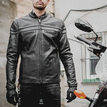 Cargar imagen en el visor de la galería, Maverick Men's Motorcycle Leather Jacket
