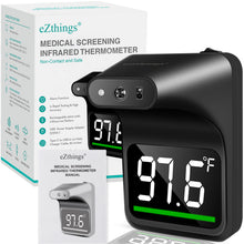 Cargar imagen en el visor de la galería, eZthings medical screening infrared thermometer with packaging on a white background
