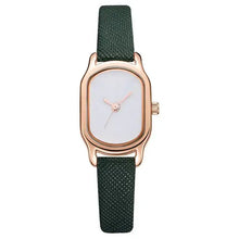 Load image into Gallery viewer, Oval Dial Retro Watch with vintage design and green strap for timeless elegance and unique style.
