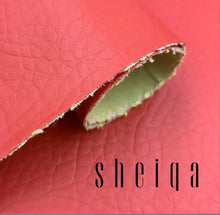 Load image into Gallery viewer, Red leather patch for repairing couches and chairs, enhancing visual appeal and extending the life of leather items by Sheiqa.
