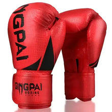 Load image into Gallery viewer, Premium red boxing gloves for sparring and training, featuring durable design and high-quality materials for optimal performance.

