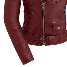 Load image into Gallery viewer, Naked Cow Leather Women's  Classic Motorcycle Leather Jacket
