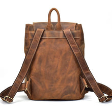 Load image into Gallery viewer, The Hagen Backpack | Vintage Leather Backpack in genuine cowhide leather with natural creases, perfect for tablets and laptops.
