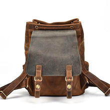 Load image into Gallery viewer, The Hagen Backpack | Vintage Leather Backpack with genuine cowhide, spacious design for tablets and books, antique style, soft and durable.
