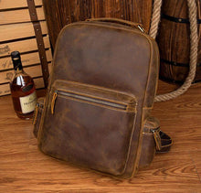 Load image into Gallery viewer, The Langley Backpack | Genuine Vintage Leather Backpack, featuring high-quality crazy horse leather, elegant and durable for daily use.
