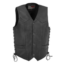 Charger l'image dans la galerie, Western Style Leather Vest With Two Concealed Carry Pockets
