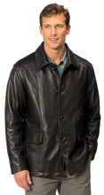 Load image into Gallery viewer, Man wearing a black leather jacket on a white background

