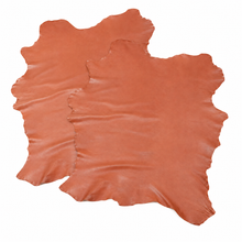 Cargar imagen en el visor de la galería, two Rust Color Reed Sheep skin leather on a white background
