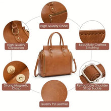 Charger l'image dans la galerie, Retro PU Leather Handbag with Multi Card Slot
