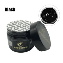 Load image into Gallery viewer, Black leather vinyl repair kit container with open lid, Eidechse brand, black sealant shown in separate image.
