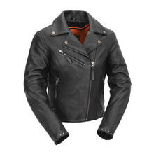 Cargar imagen en el visor de la galería, Scarlett Star - Womens Motorcycle Leather Jacket
