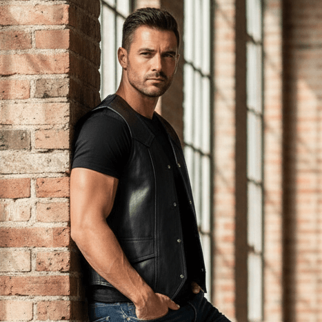 REED Men's Leather Vest: Soft, Durable, Black REED Men's Leather Vest: Soft, Durable, Black