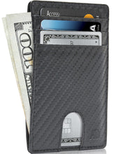 Charger l'image dans la galerie, Genuine Leather Slim Card Holder – RFID Blocking, Thumb-Hole Access
