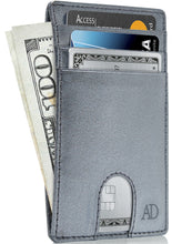 Charger l'image dans la galerie, Genuine Leather Slim Card Holder – RFID Blocking, Thumb-Hole Access
