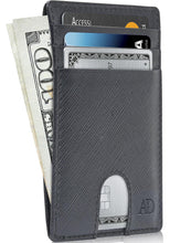Charger l'image dans la galerie, Genuine Leather Slim Card Holder – RFID Blocking, Thumb-Hole Access
