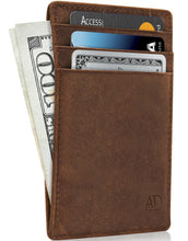 Charger l'image dans la galerie, Genuine Leather Slim Card Holder – RFID Blocking, Minimalist
