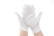 Load image into Gallery viewer, White cotton gloves for comfort and protection, ideal for sensitive skin, delicate tasks, and everyday use.
