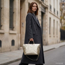 Load image into Gallery viewer, Italian Genuine Metallic Suede Top-Handle Bag | Padova
