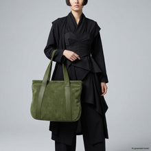 Load image into Gallery viewer, Italian Genuine Suede &amp; Full-Grain Leather Tote Bag | Varese
