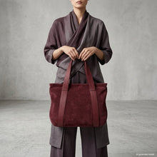 Load image into Gallery viewer, Italian Genuine Suede &amp; Full-Grain Leather Tote Bag | Varese
